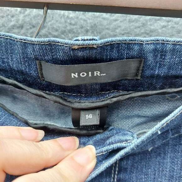 Noir Womens Bootcut Jeans Size 14 Blue Denim With Embroidered Back Pockets - Picture 3 of 7